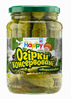 ТМ «Happy», Огірки маринованіі, с/б (твіст) 450 g(г) (4820149161488)