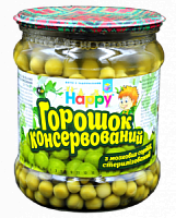 Зелений горошок «Happy», с/б 460 г, (4820149161310)