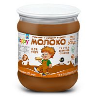 Молоко згущене «Happy» з цукром варене 8,5% жиру, ст/б 0,5 кг (4820149161372)